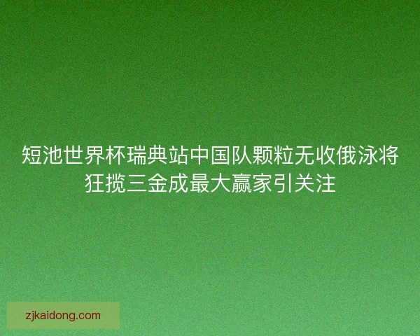 短池世界杯瑞典站中国队颗粒无收俄泳将狂揽三金成最大赢家引关注